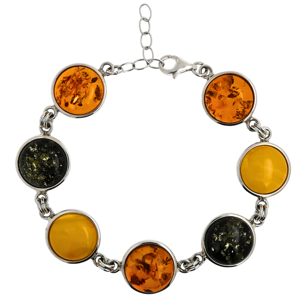 Amber Aura Bracelet, Multicolor, 925 Silver