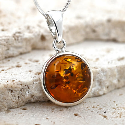 Wisiorek Bursztynowa Aura, Koniak, Srebro 925