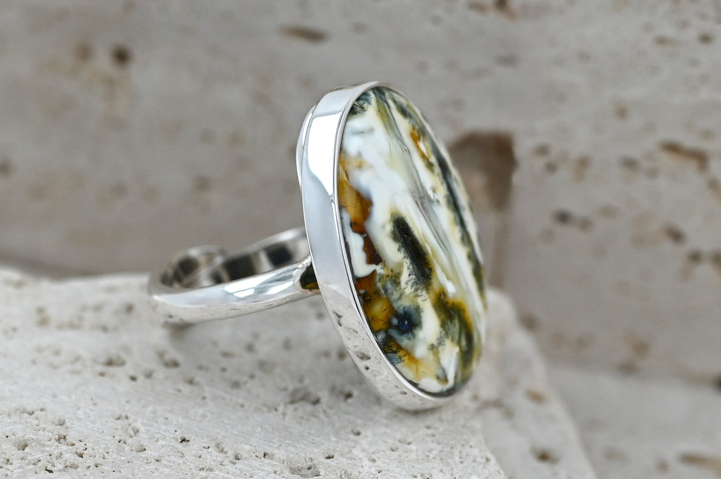 Autentyczny Unikatowy Biały Bursztyn Bałtycki, Srebro 925