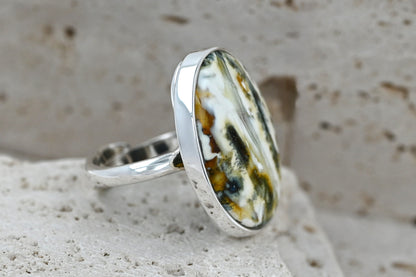 Autentyczny Unikatowy Biały Bursztyn Bałtycki, Srebro 925