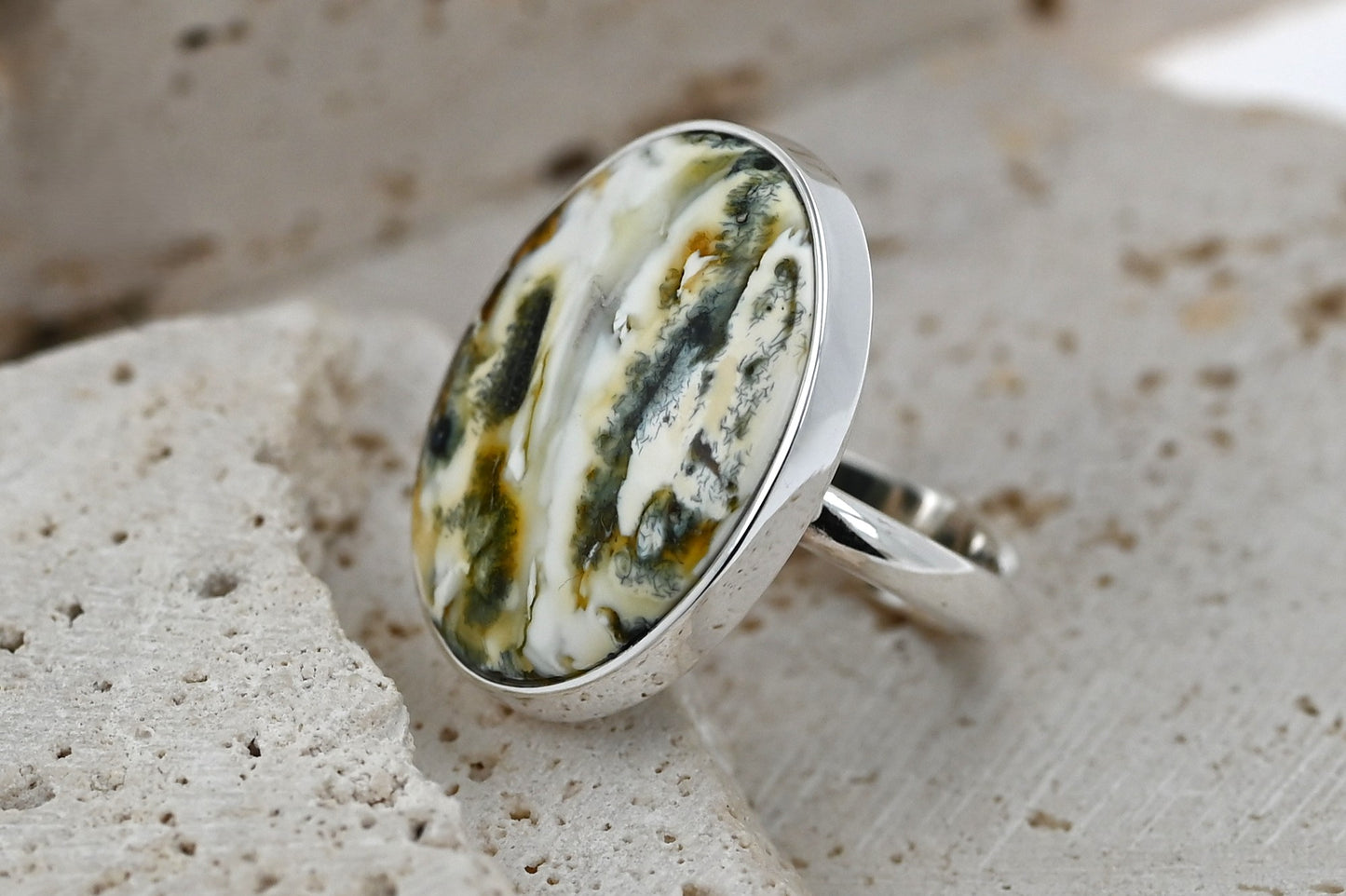 Autentyczny Unikatowy Biały Bursztyn Bałtycki, Srebro 925