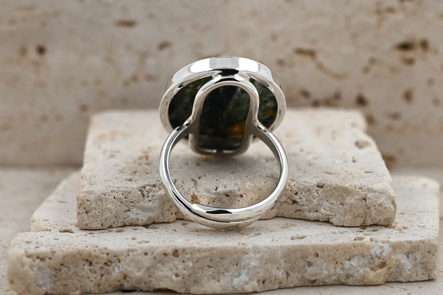 Autentyczny Unikatowy Biały Bursztyn Bałtycki, Srebro 925