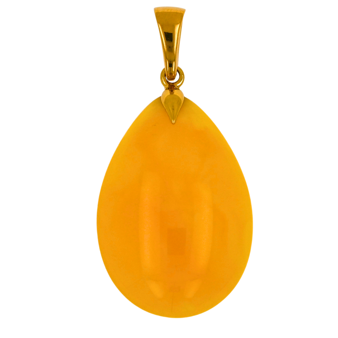 Amber Cloud Pendant, Yellow, Gold-plated silver