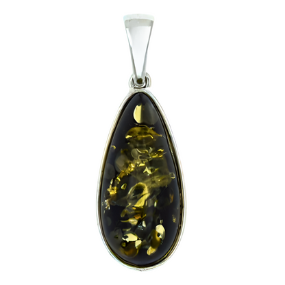 Amber Rosa Pendant, Green, Silver 925