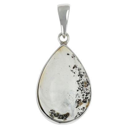 Unique Natural White Amber Pendant, Black Milky Amber, 925 Silver