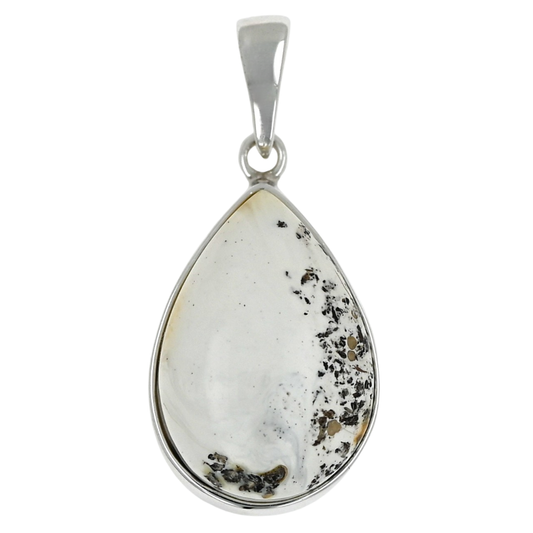 Unique Natural White Amber Pendant, Black Milky Amber, 925 Silver