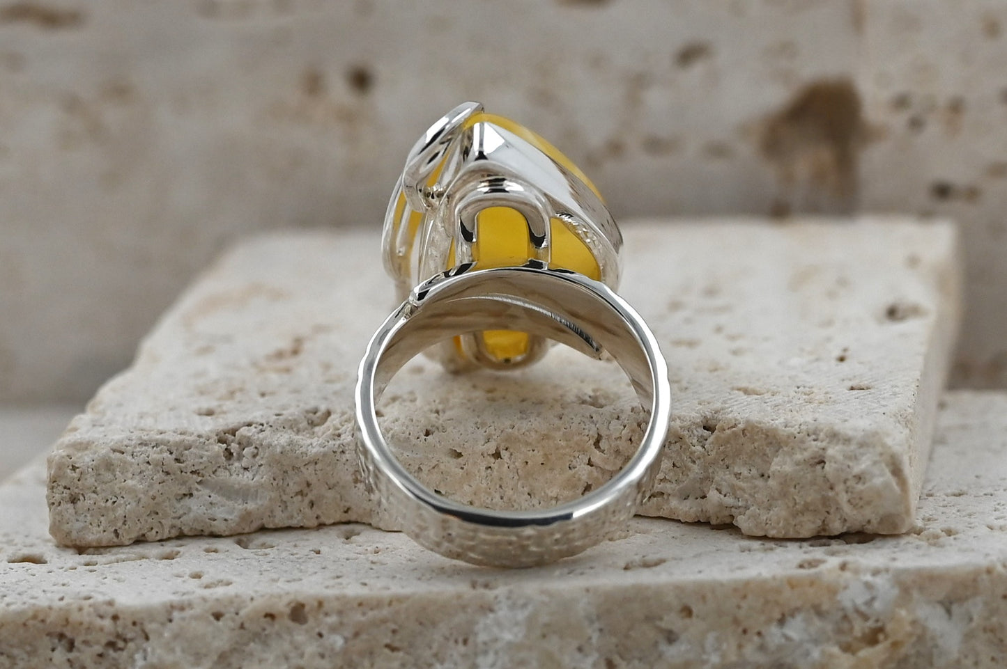 Authentic Unique Yellow Baltic Amber, 925 Silver, Milky Baltic Amber