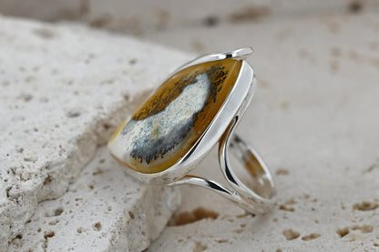 Modern Unique White Baltic Amber, Silver 925
