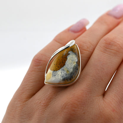 Modern Unique White Baltic Amber, Silver 925